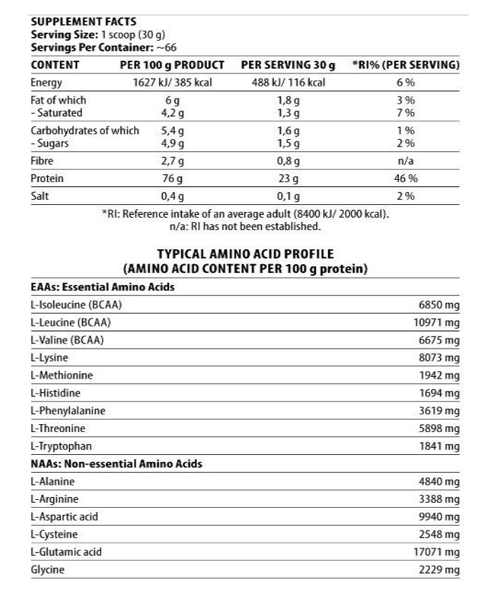 DY-Shadowhey supplement facts