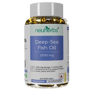 Nuherbs Deep Sea Fish Oil – Omega 3 Supplement Triple Strength 2500 MG