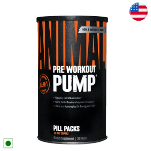 Front view of Universal Nutrition Animal Pump Pre-Workout supplement pack 30 packs
