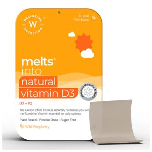 Wellbeing Nutrition Natural Vitamin D3 30 Thin Oral Strips Wild Raspberry Flavour