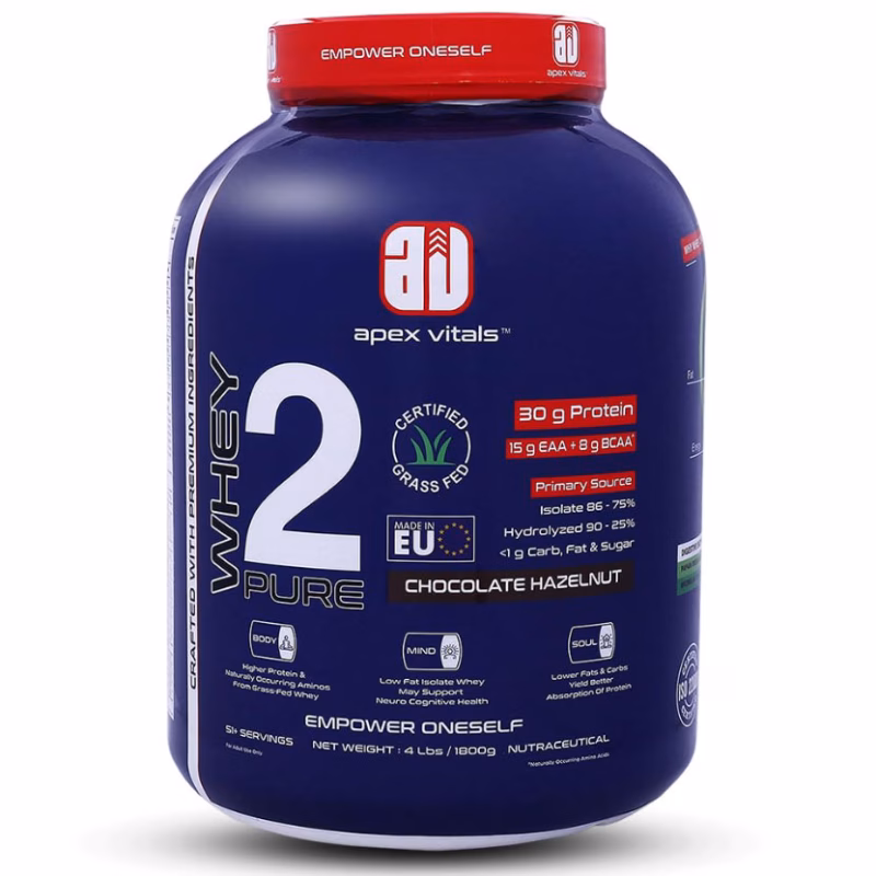 Apex-Vitals-Whey-2-Pure-Isolate-&-Hydrolyzed-Protein--4lb-Chocolate-Hazel-Nut Apex Vitals Whey 2 Pure Isolate Hydrolyzed Protein 4lb Chocolate Hazel Nut