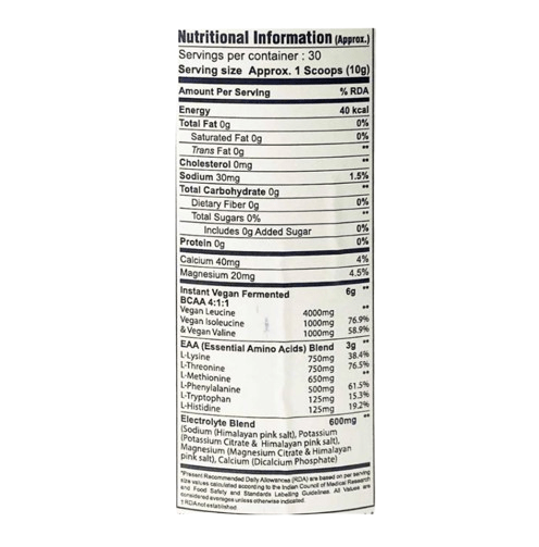 Gaspari Nutrition Proven EAA Supplement Facts